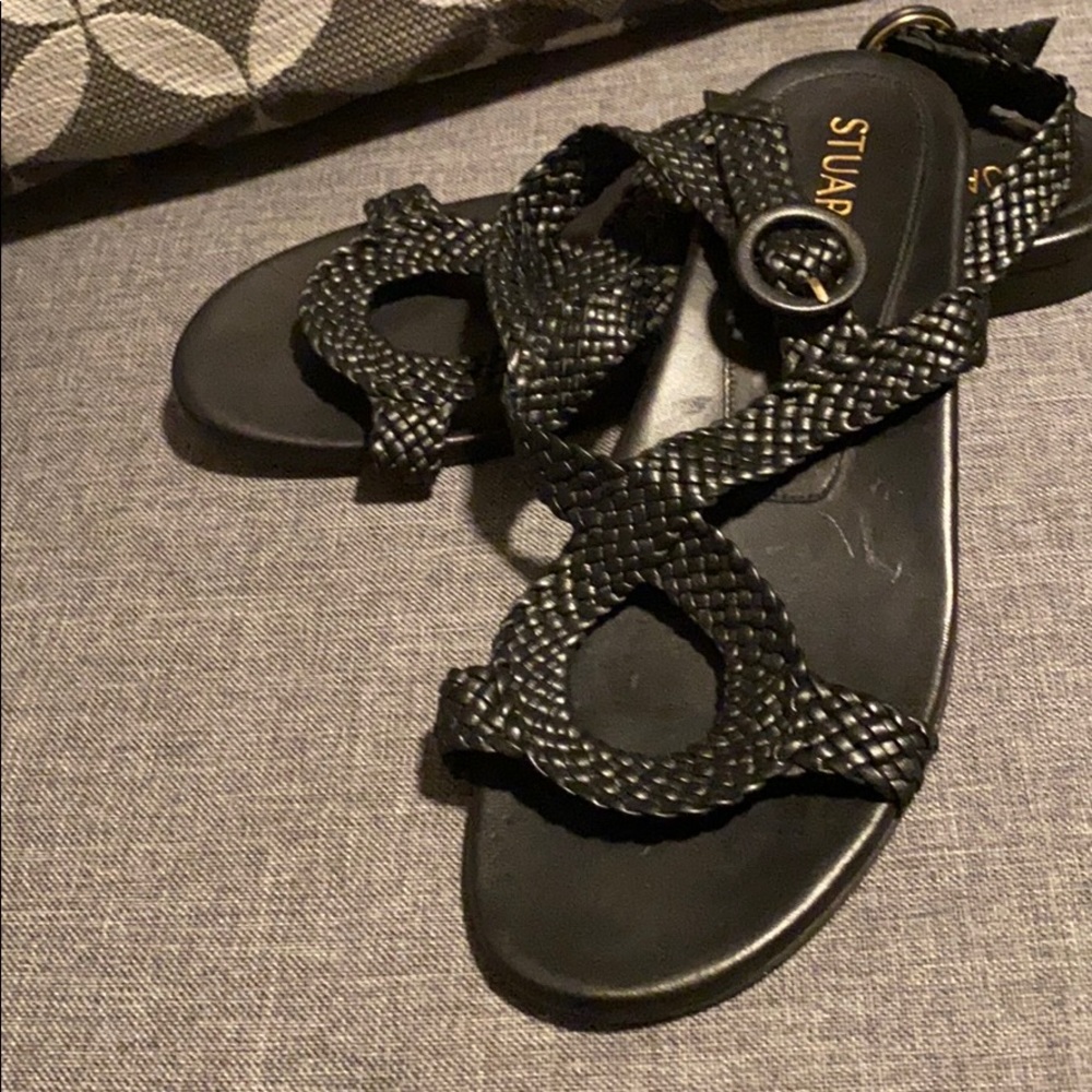 Great STUART WEITSMAN  , black , braided leather